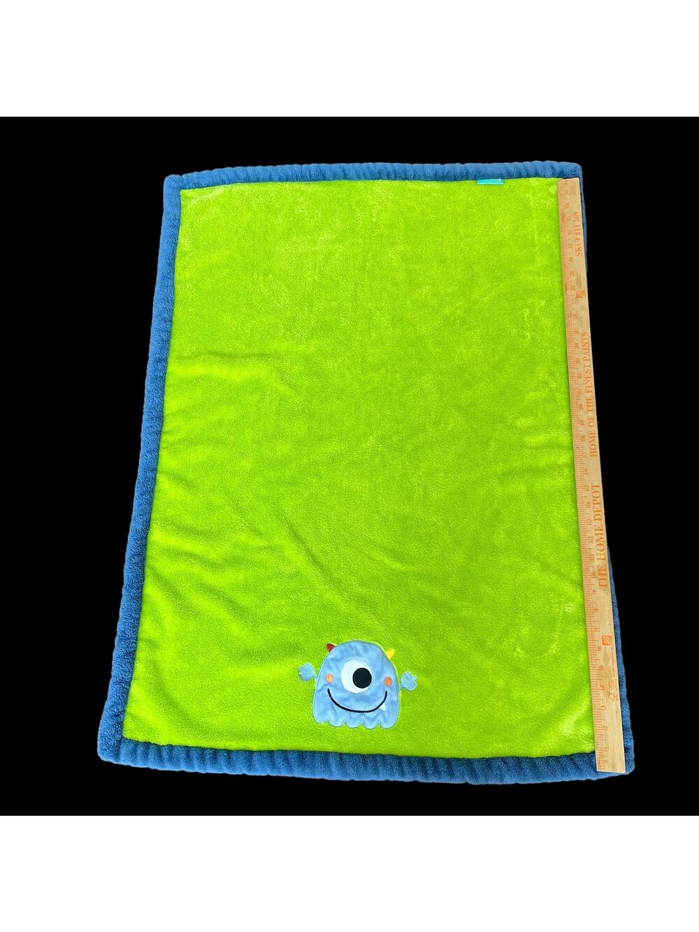 Tiddliwinks Green Blue Baby Blanket Fleece Monster Alien Soft Lovey Security